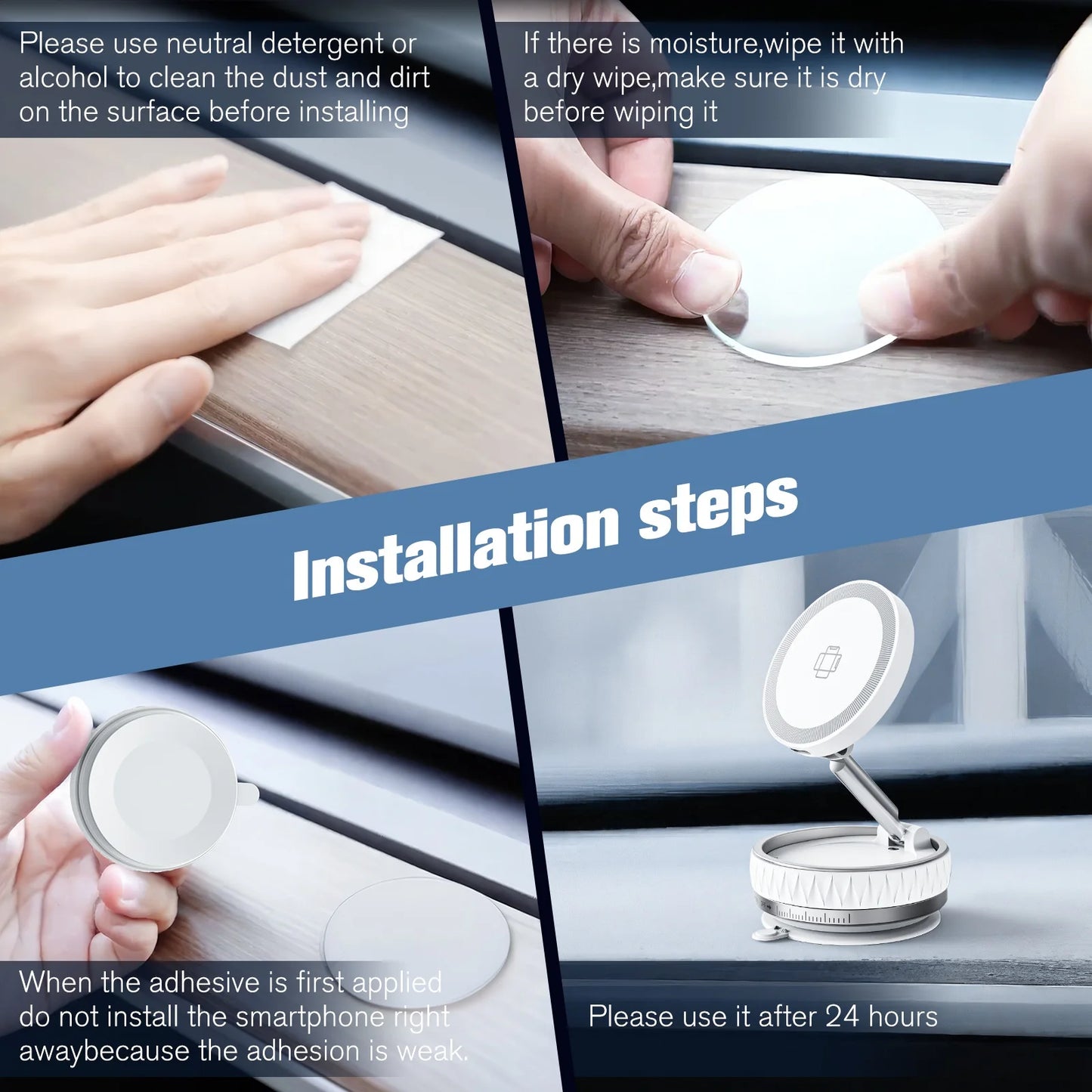 N55 15W Wireless Car Charger Phone Holder Magnetic Vacuum Mount