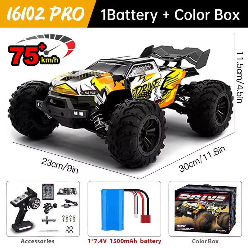 WLtoys 16101 Pro RC Car FourWheelDrive LED Lights HighSpeed