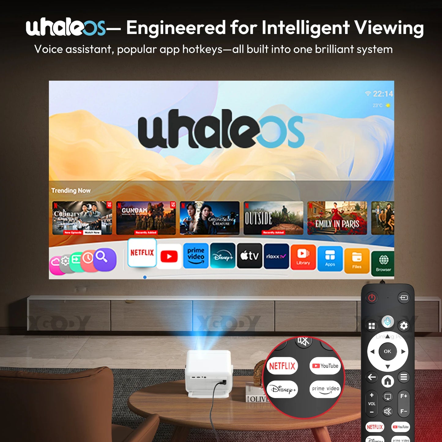 XGODY N6 Pro Projector 4K Netflix Voice Control Android TV