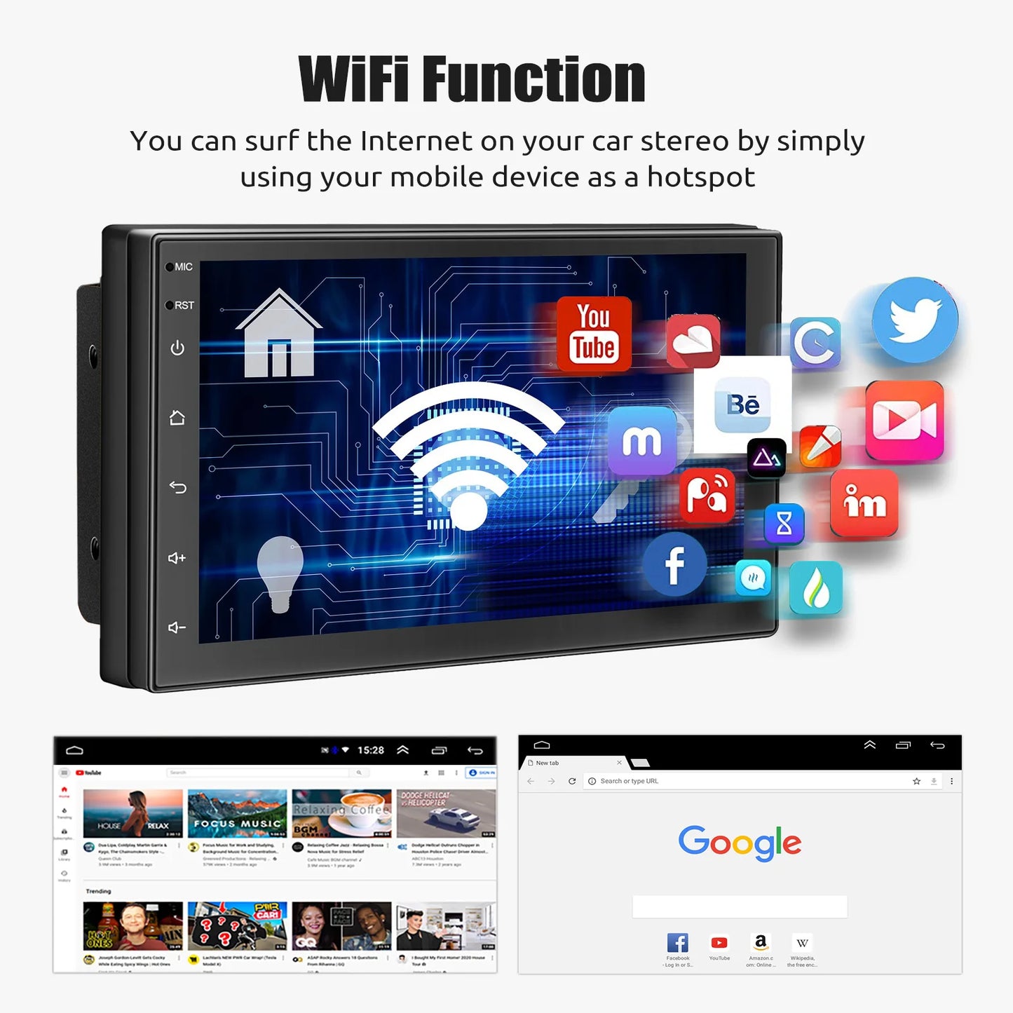 ESSGOO Android Car Radio With Wireless CarPlay And Android Auto