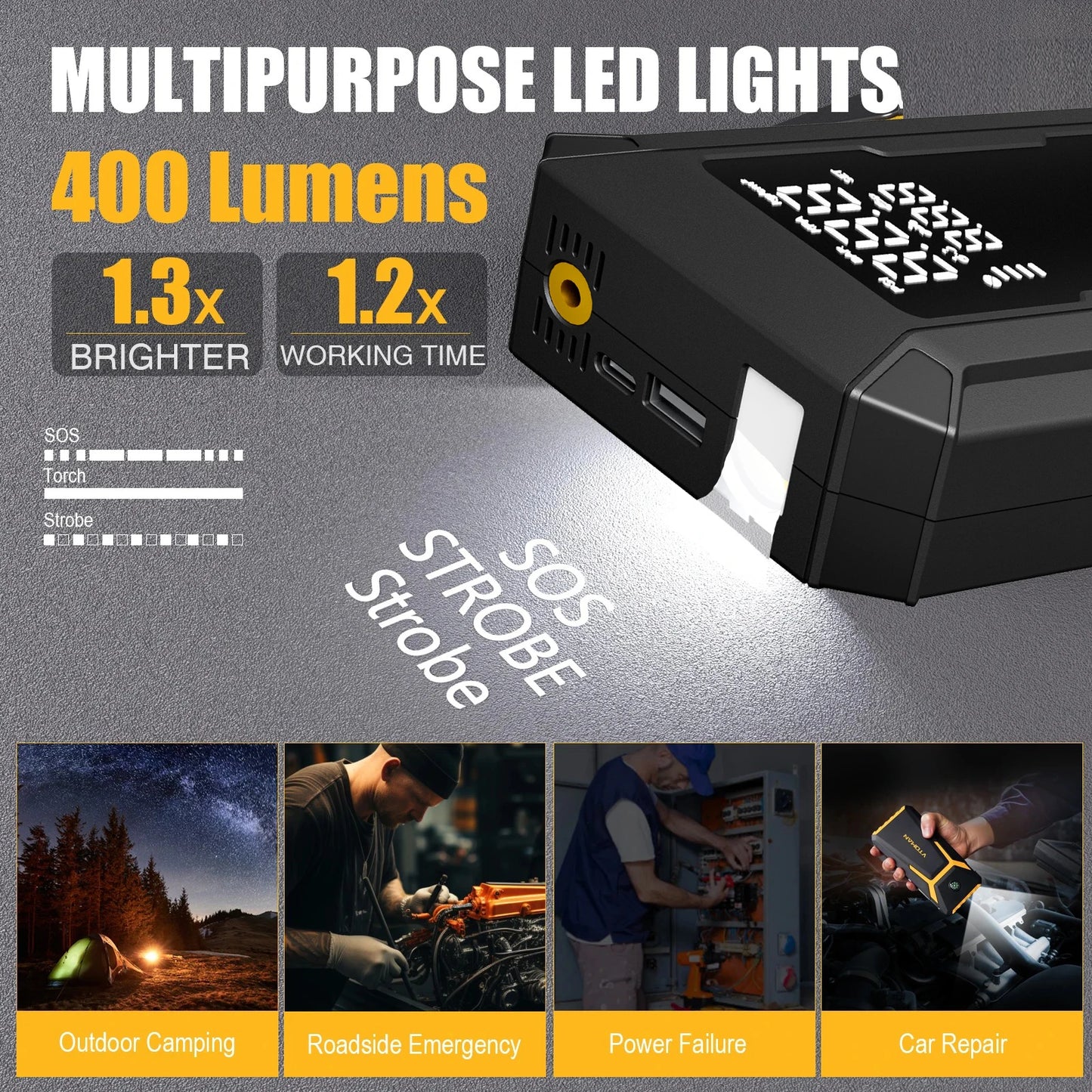 YINGBOOST 4000A Jump Starter With Air Pump And LED Light