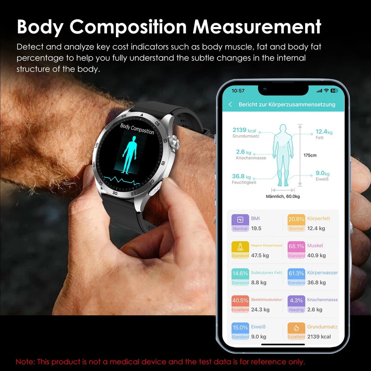 ECG Advanced Health Smart Watch Blood Oxygen Pressure Monitor