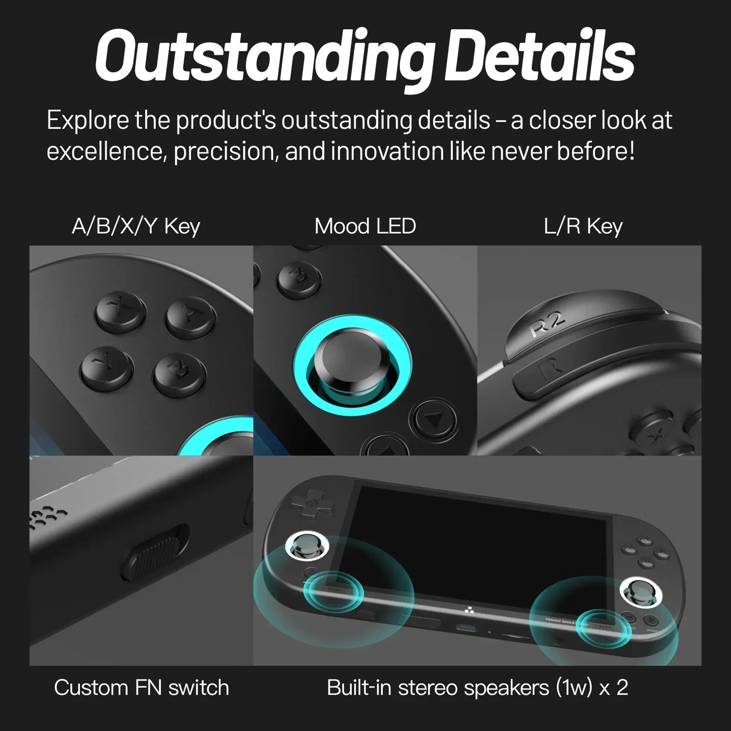 Trimui Smart Pro Handheld Game Console Linux System RGB Lighting