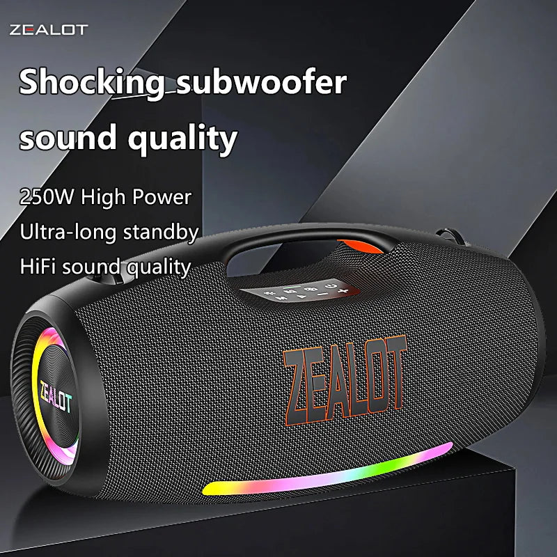 Zealot S89 250W Portable Bluetooth Speaker Waterproof TWS Subwoofer