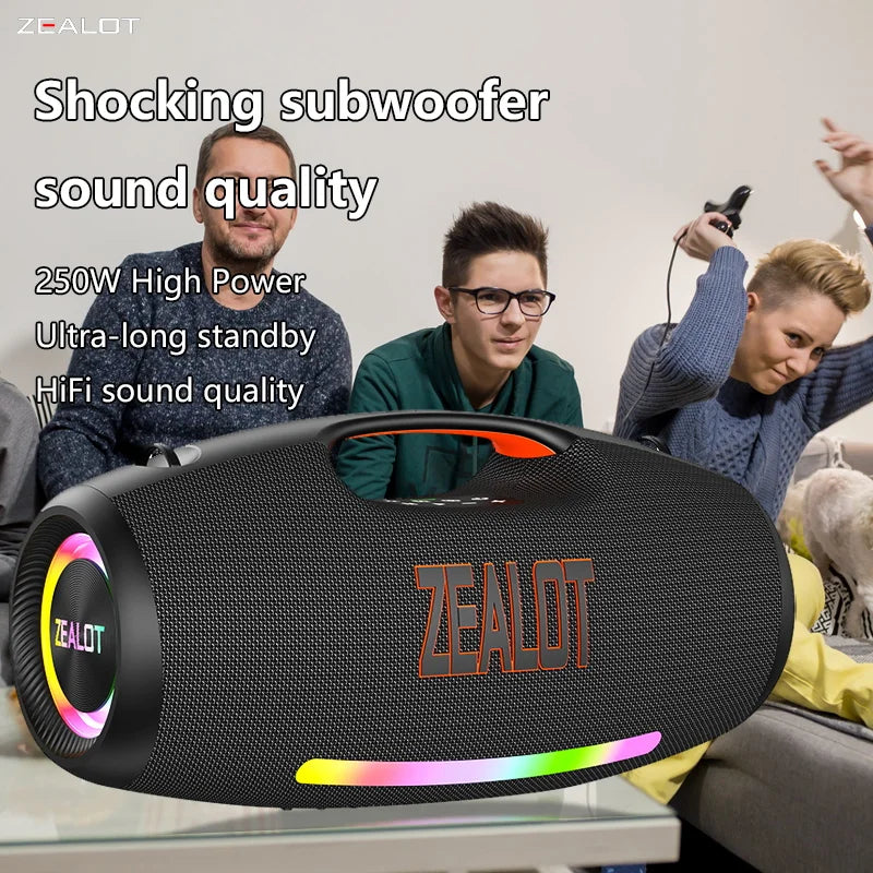 Zealot S89 250W Portable Bluetooth Speaker Waterproof TWS Subwoofer