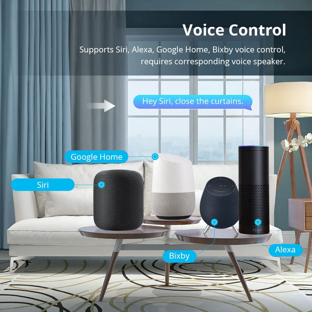 Zemismart Matter Over WiFi Electric Curtain Track With Smart Motor