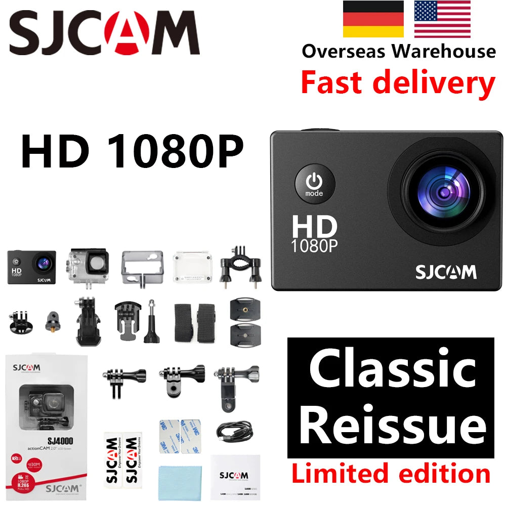 Full HD 1080P Waterproof Action Camera With Wide Angle Lens