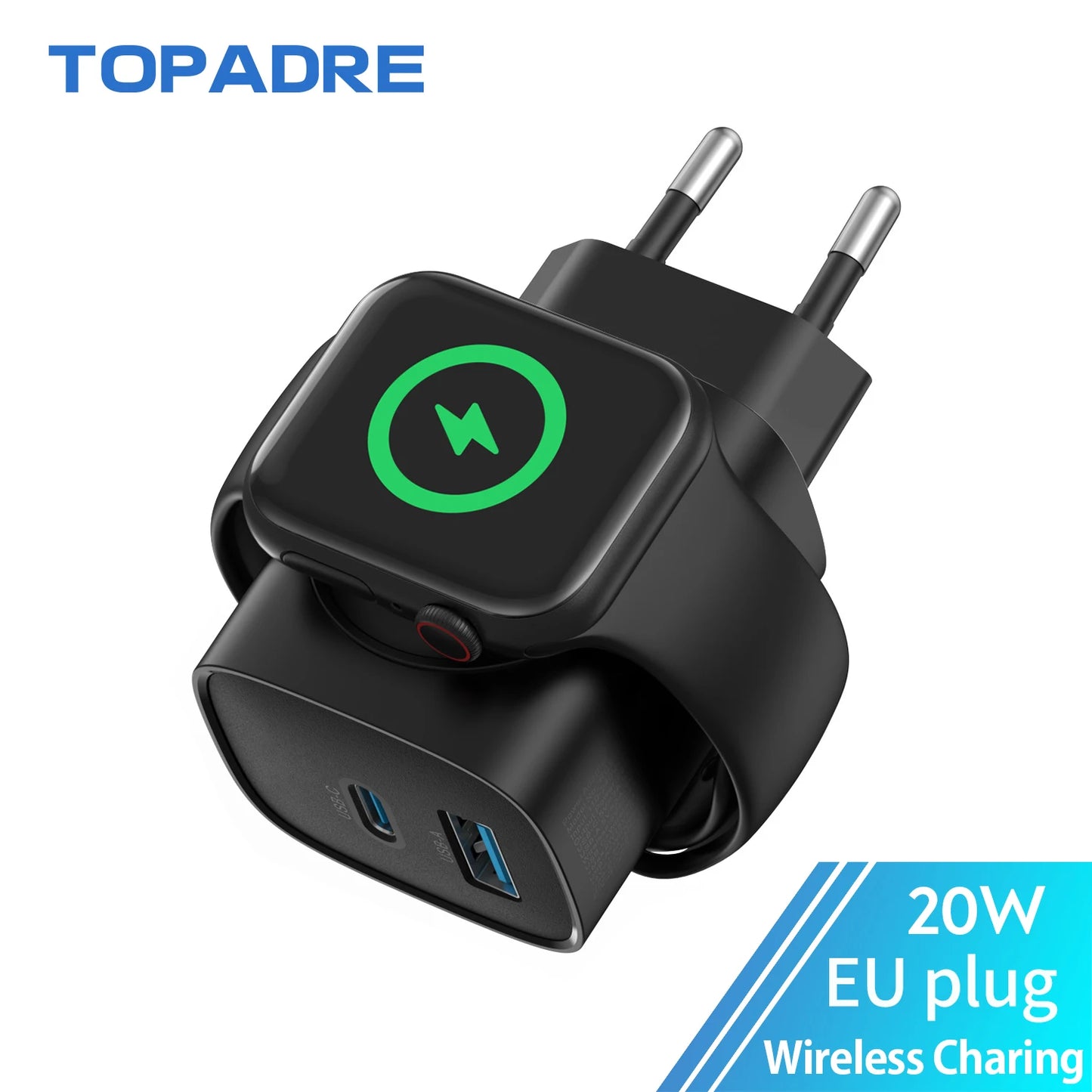 Topadre 3 In 1 Apple Watch Charger USB C PowerDelivery