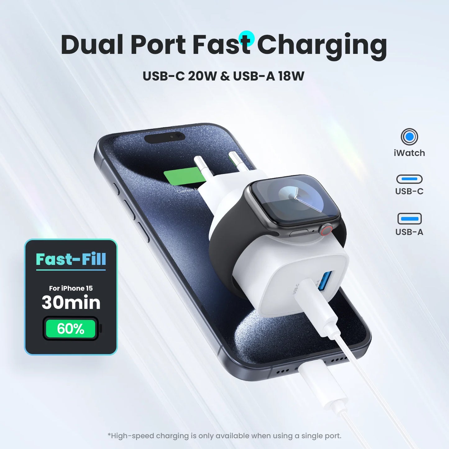 Topadre 3 In 1 Apple Watch Charger USB C PowerDelivery