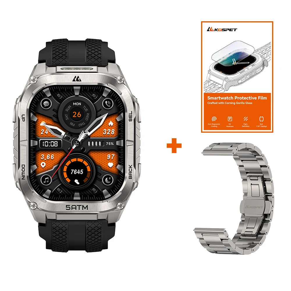 KOSPET TANK M4C GPS Smartwatch For Men Waterproof Integrated Flashlight