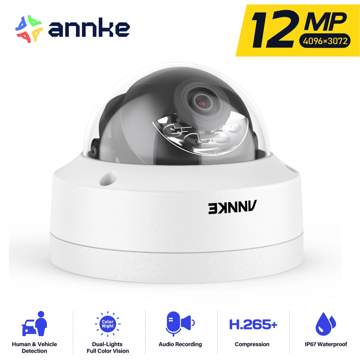 Annke 12MP POE Outdoor Security Camera With Smart Night Vision