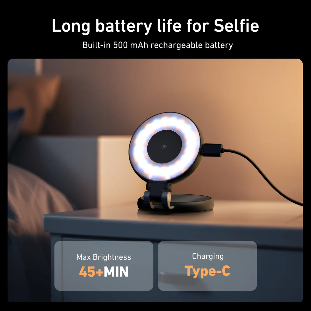 Telesin Magnetic Fill Light Mini Selfie Ring For iPhone MagSafe