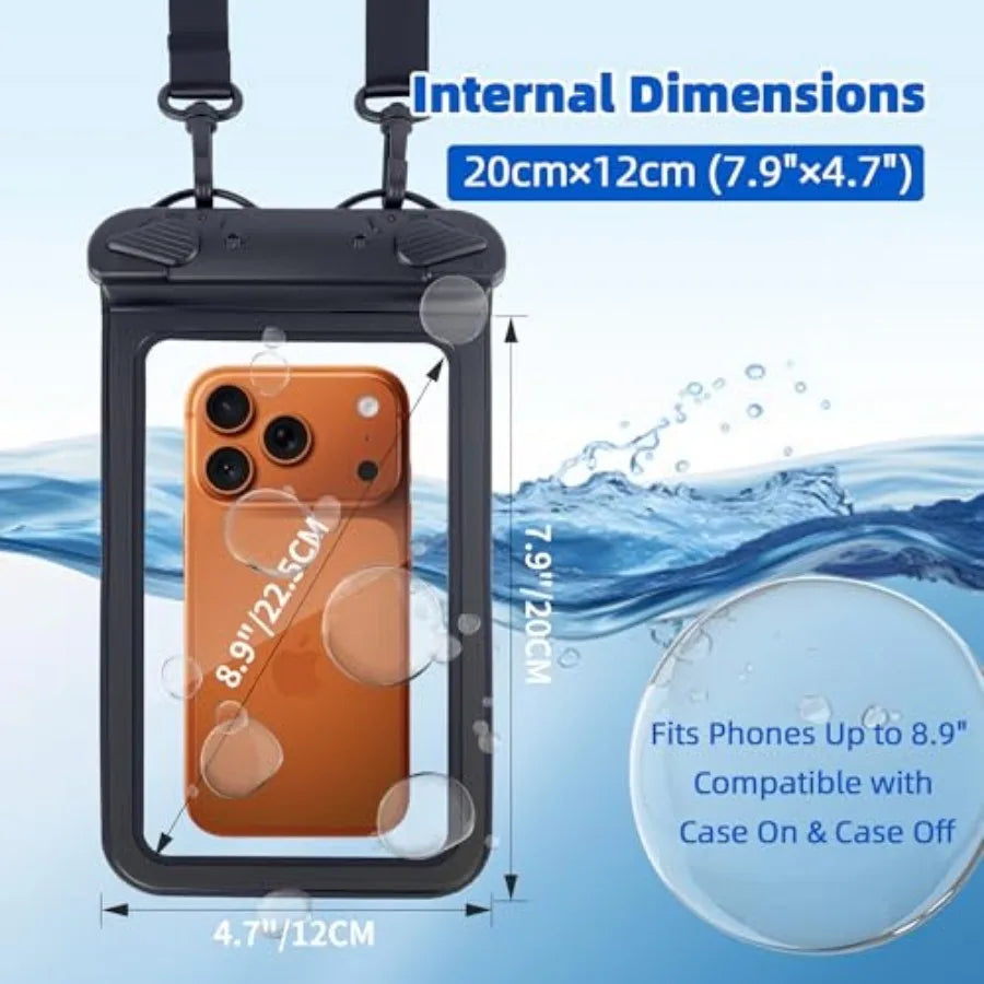 IPX8 Waterproof Phone Pouch With Sealed Lock And Secure Lanyard