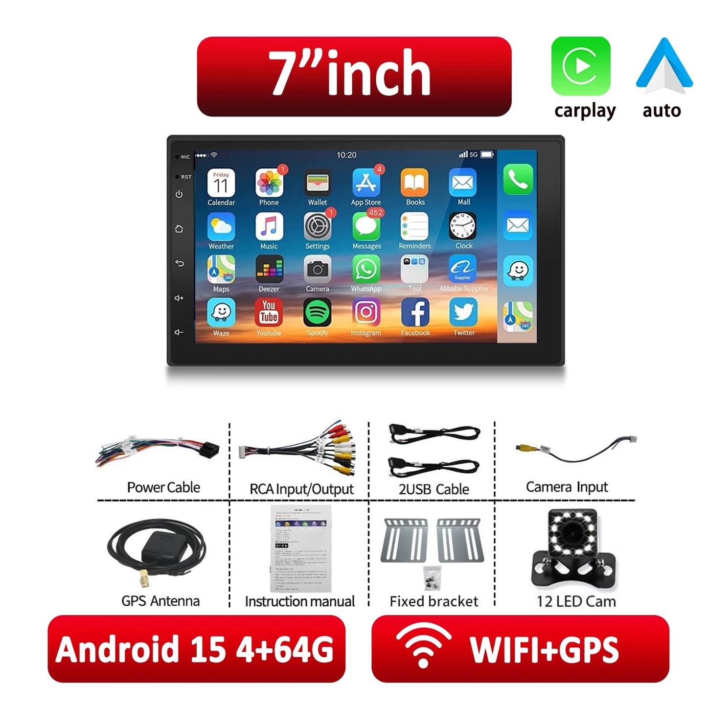 ESSGOO Android Car Radio With Wireless CarPlay And Android Auto