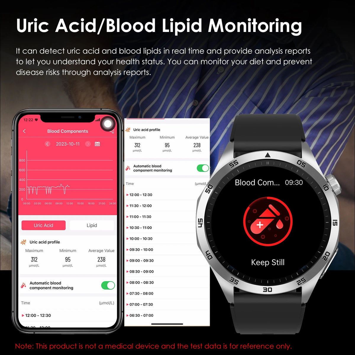 ECG Advanced Health Smart Watch Blood Oxygen Pressure Monitor