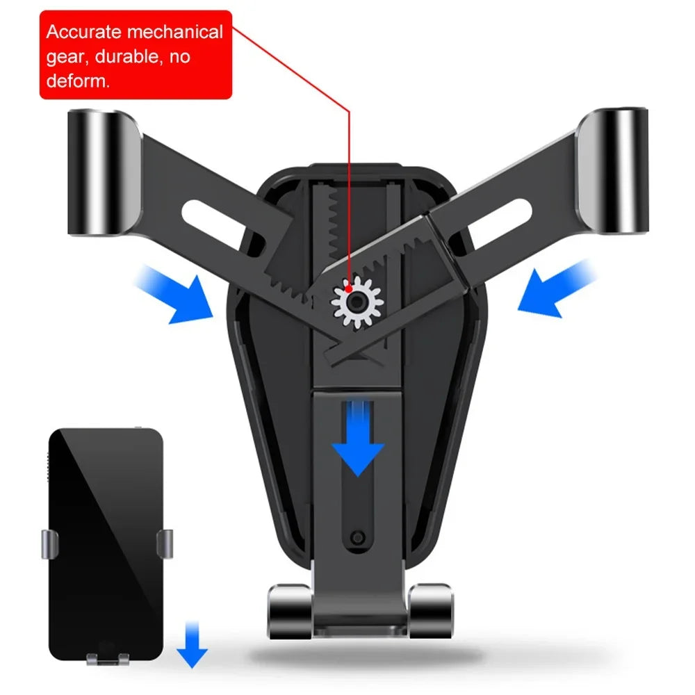 Gravity Car Phone Holder Air Vent Clip Mount Universal Auto Lock Anti Shake Hands Free Cradle Navigation Cell Phone Holder for Samsung Galaxy S20 S21 S22 S23 S24 Note Ultra Android Smartphone Car GPS Mount Bracket Automotive