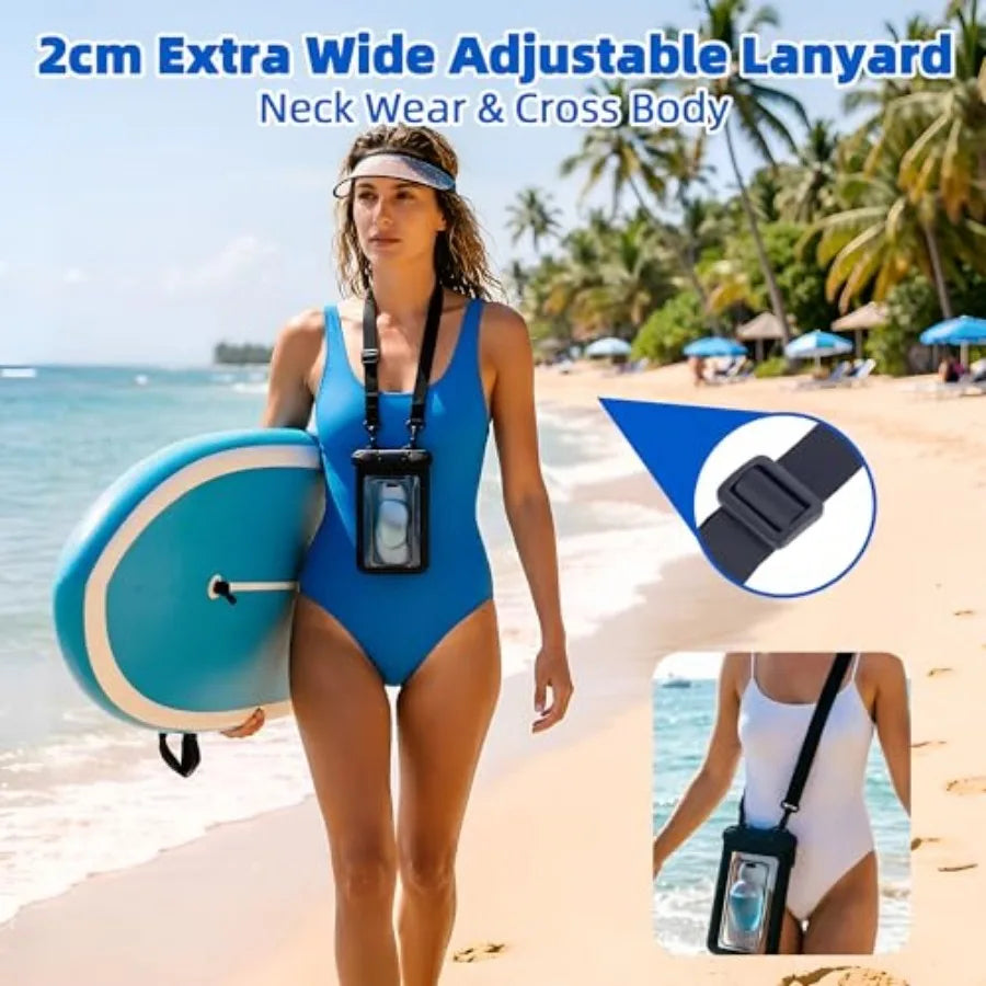 IPX8 Waterproof Phone Pouch With Sealed Lock And Secure Lanyard