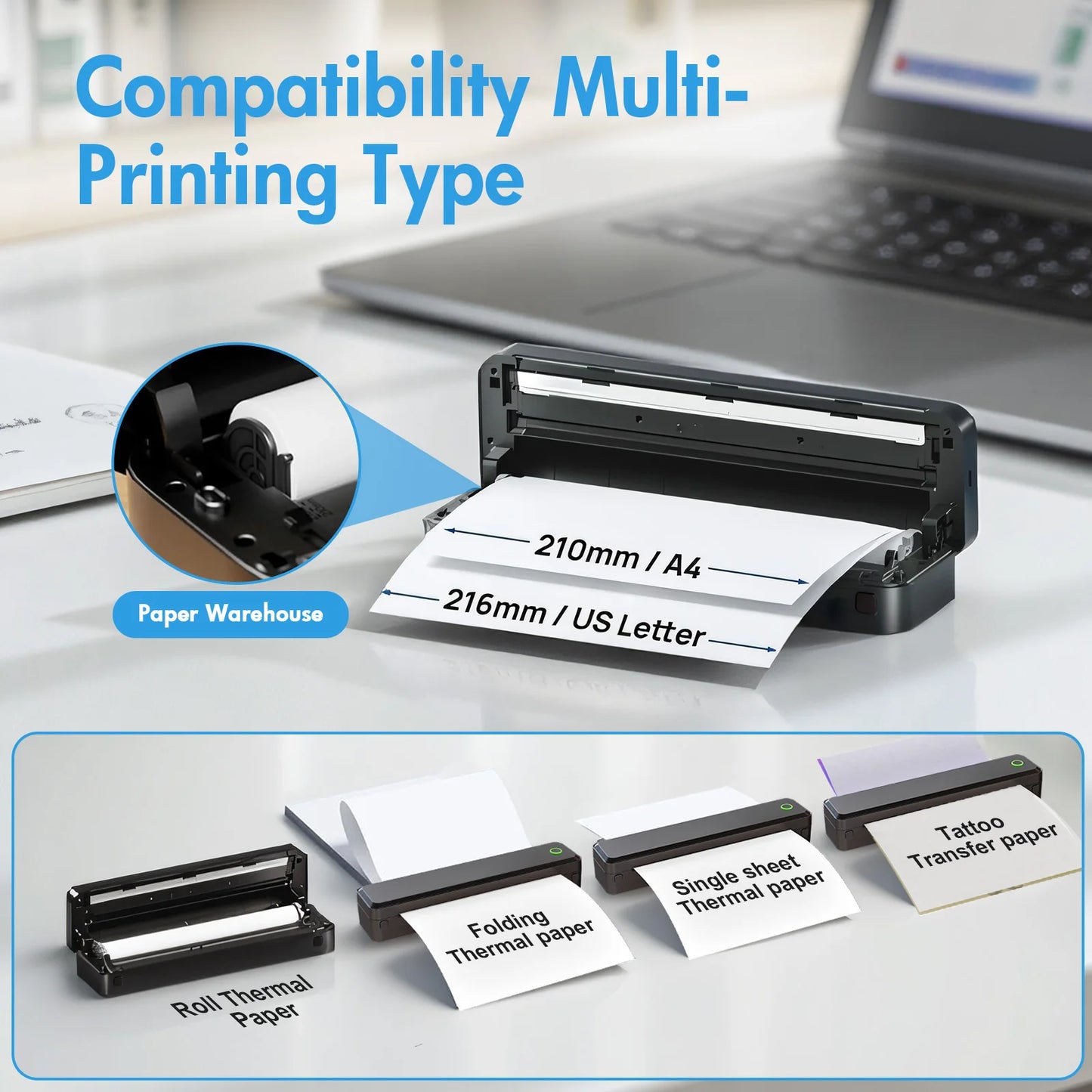 TakeYou Portable Wireless Inkless Thermal Label Printer