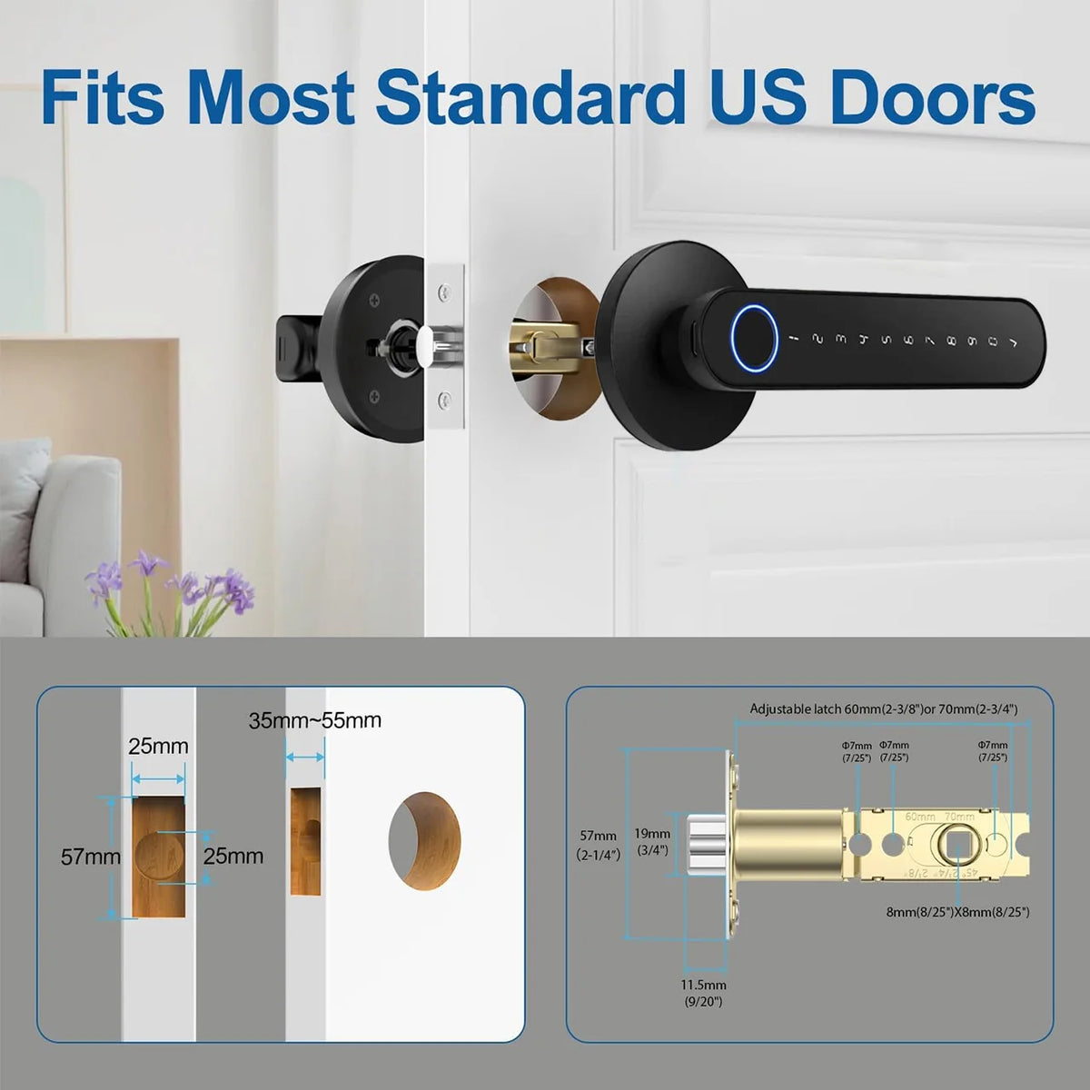 DSKDFTY Bluetooth Smart Fingerprint Door Lock With Keypad