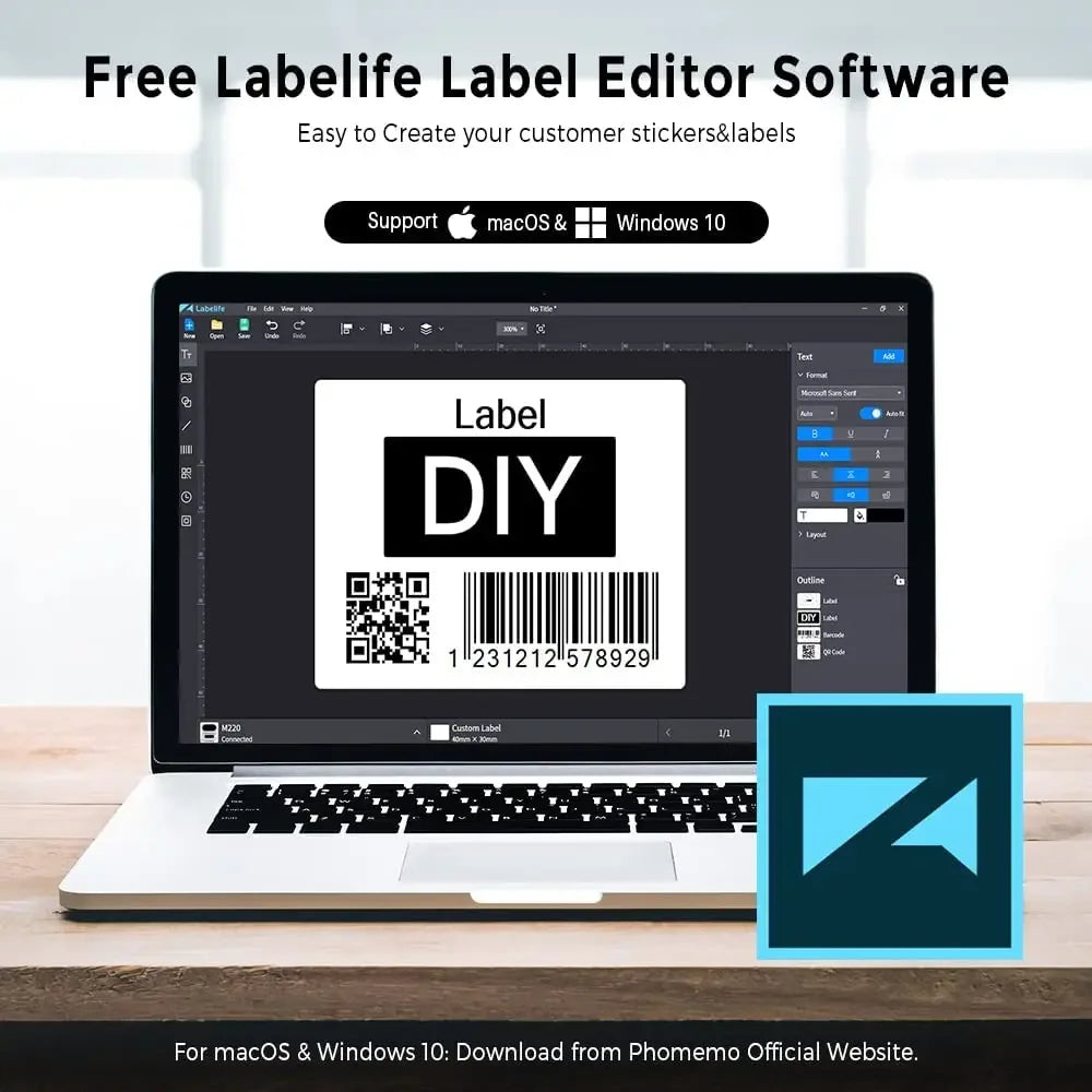 Phomemo M220 Label Printer For Barcodes And QR Codes