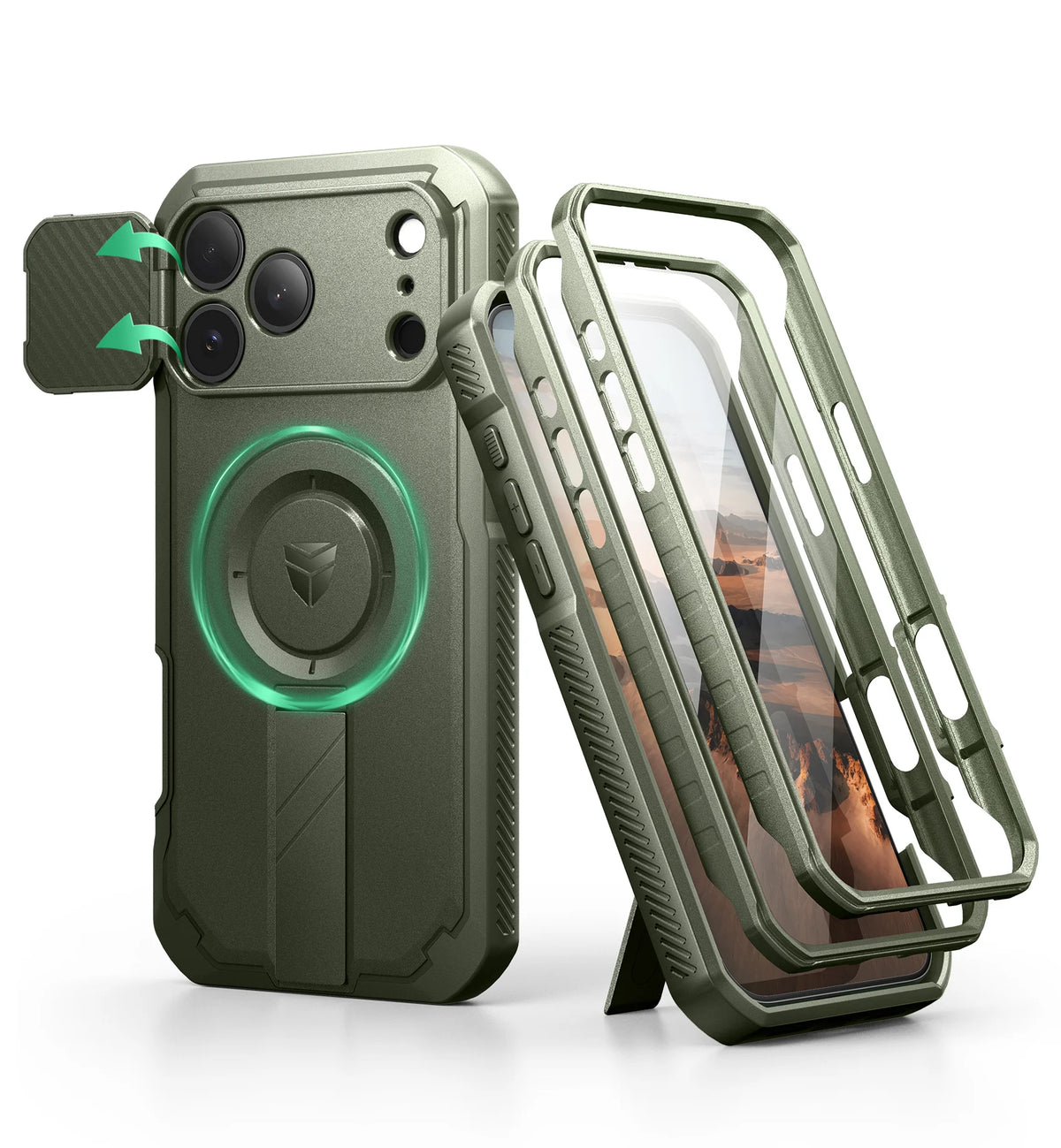 Dexnor Protective Case With Camera Cover And Kickstand For Phones