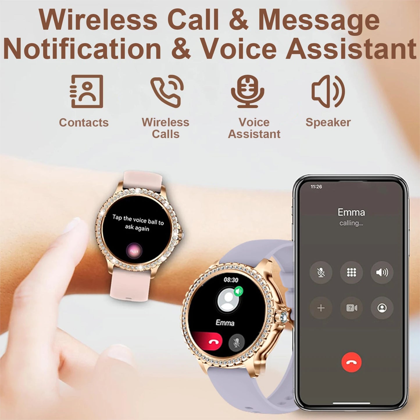 INNOFOVO Smart Watch for Women Touchscreen Fitness Tracker Wireless Calls