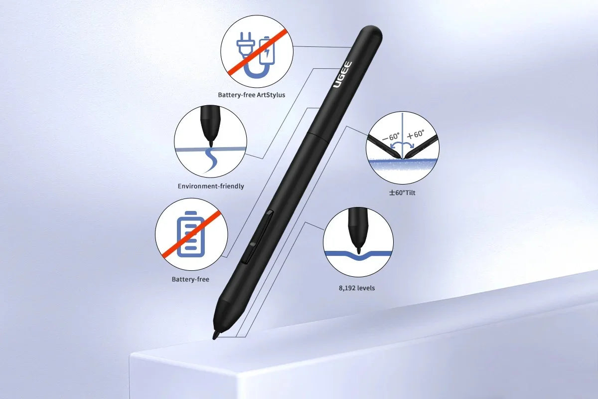 Ugee S640 Digital Graphics Tablet With 8192 Pressure Levels