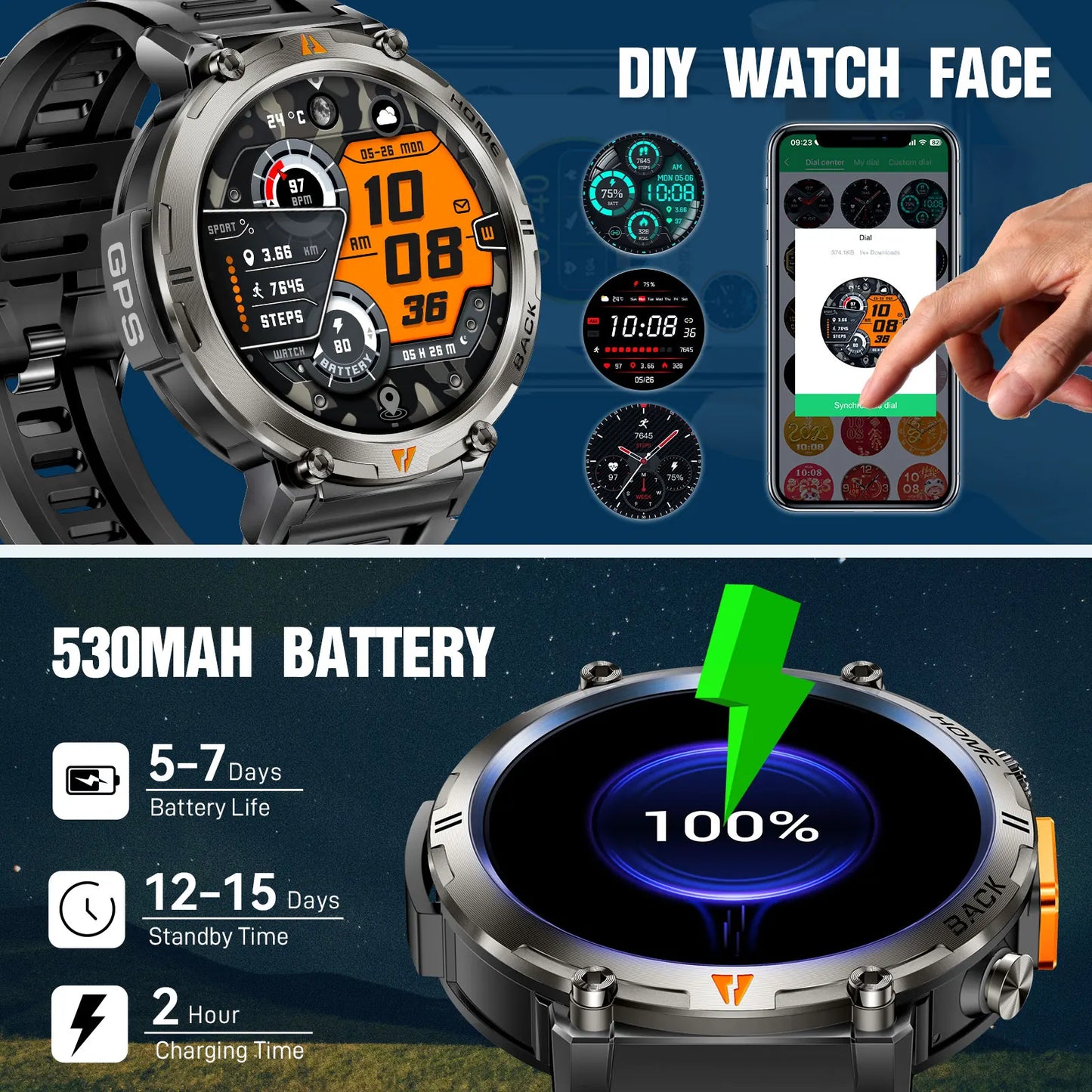 EIGIIS KE3 Smartwatch Bluetooth Call Full Touch Screen