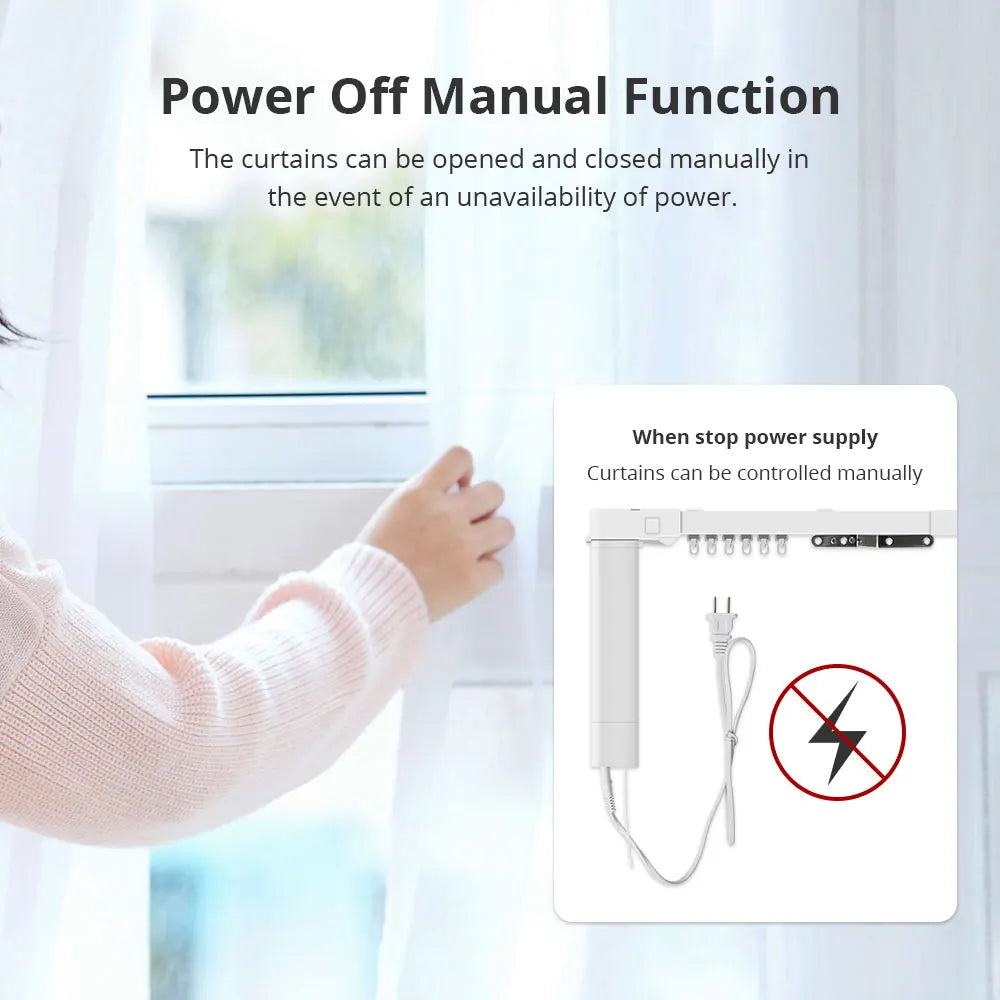Zemismart Matter Over WiFi Electric Curtain Track With Smart Motor