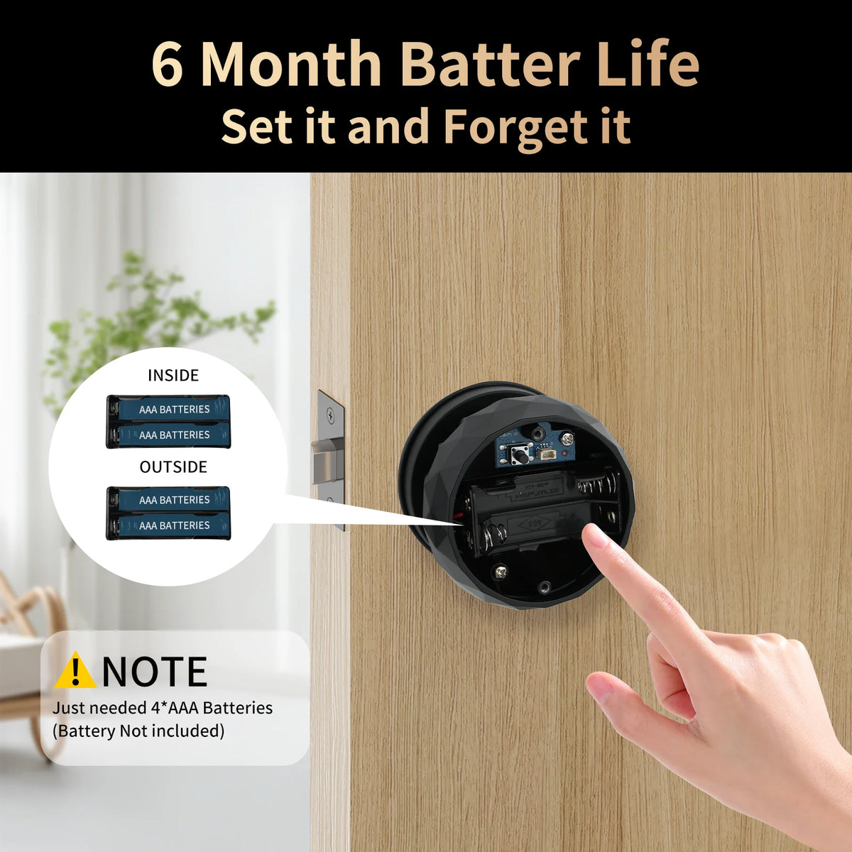 Viladepot Smart Fingerprint Lock With App Control For Interior Doors