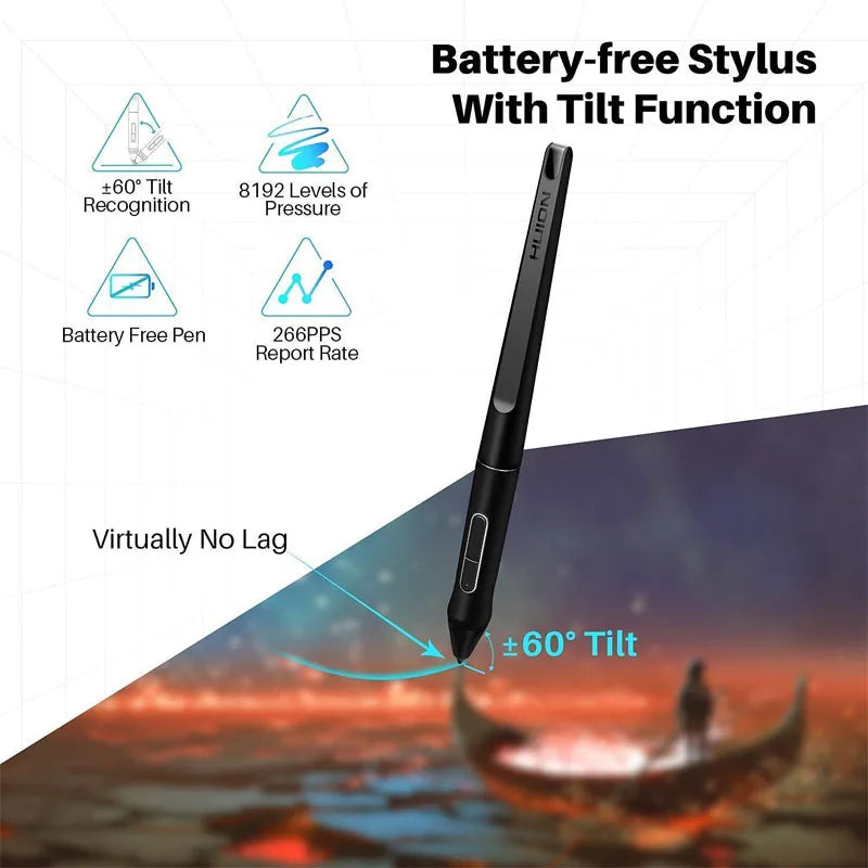 Huion Kamvas Pro 16 Graphics Monitor Battery Free Stylus