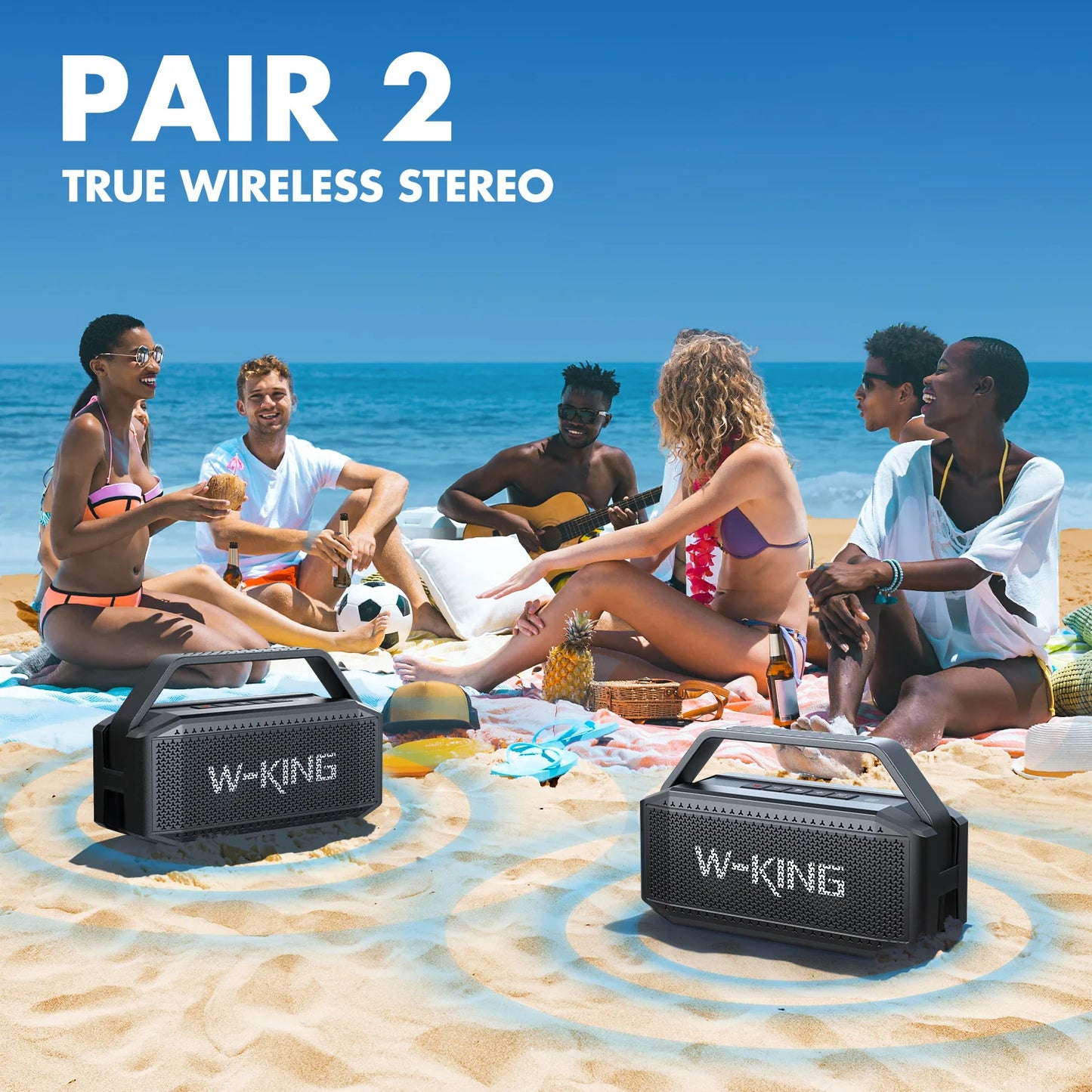 W-King D9-1 100W Peak Portable Bluetooth Speaker With Subwoofer Waterproof