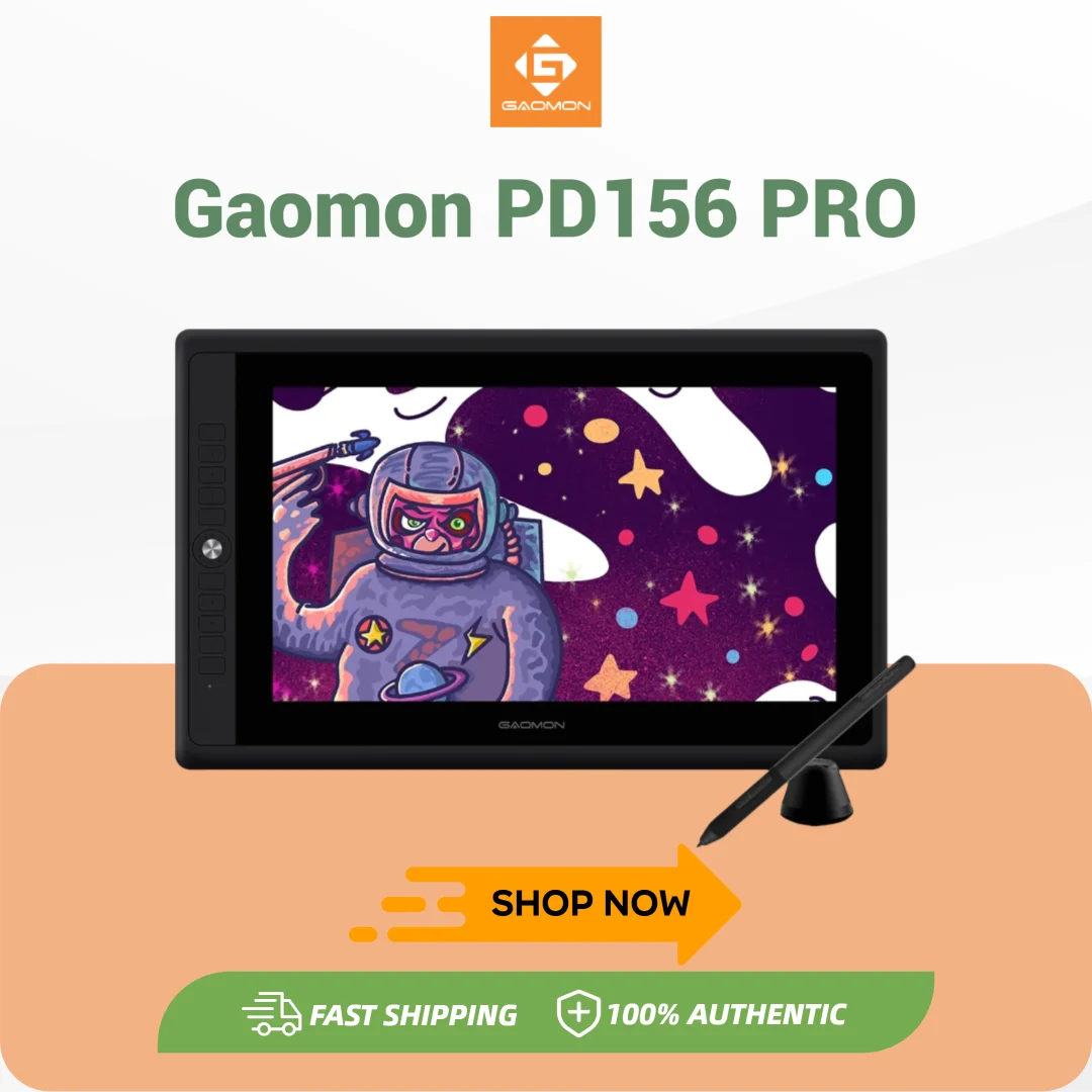 GAOMON PD156PRO Graphics Tablet Display 8192 Level Battery Free Pen