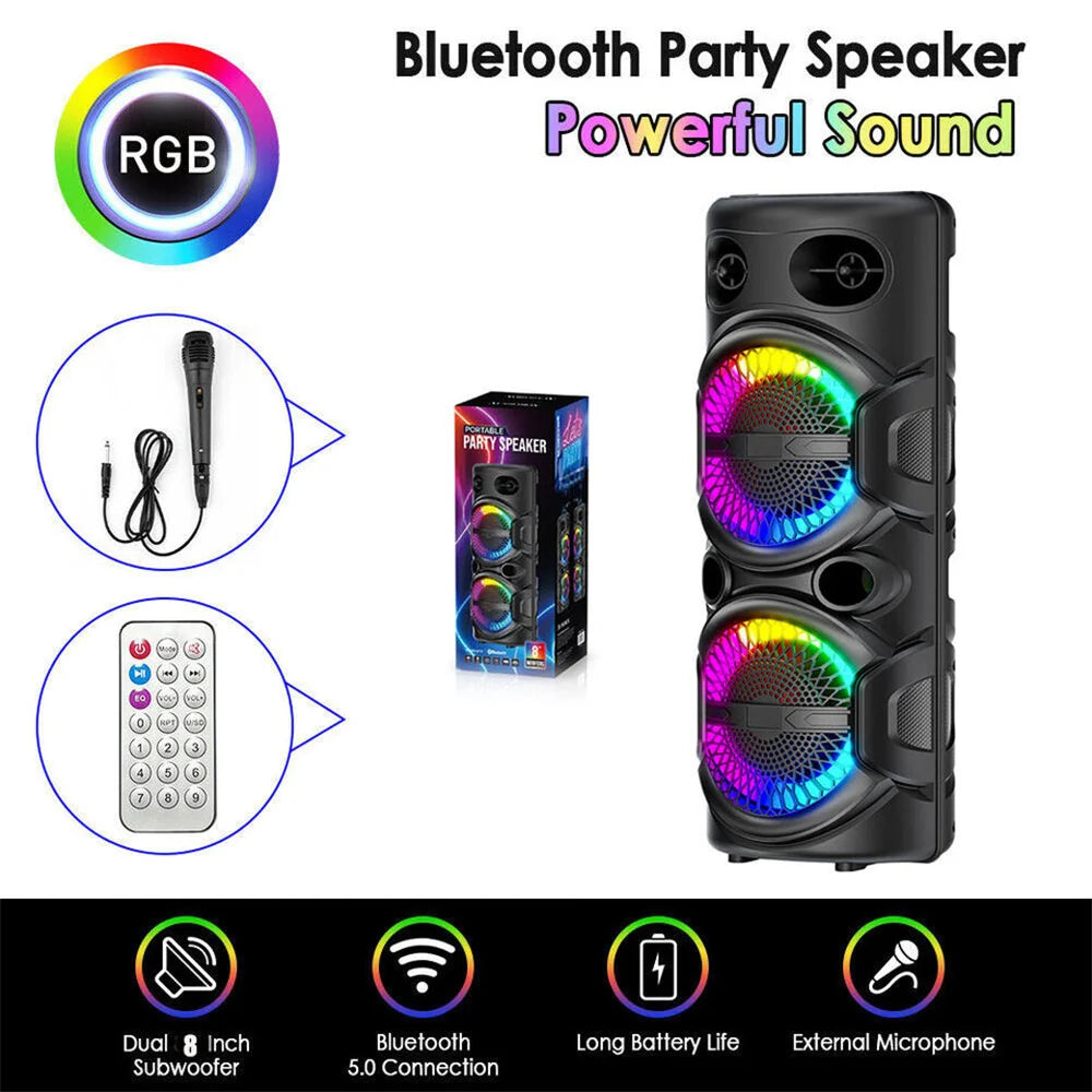 Curuk Portable Bluetooth Speaker With Heavy Bass And Karaoke
