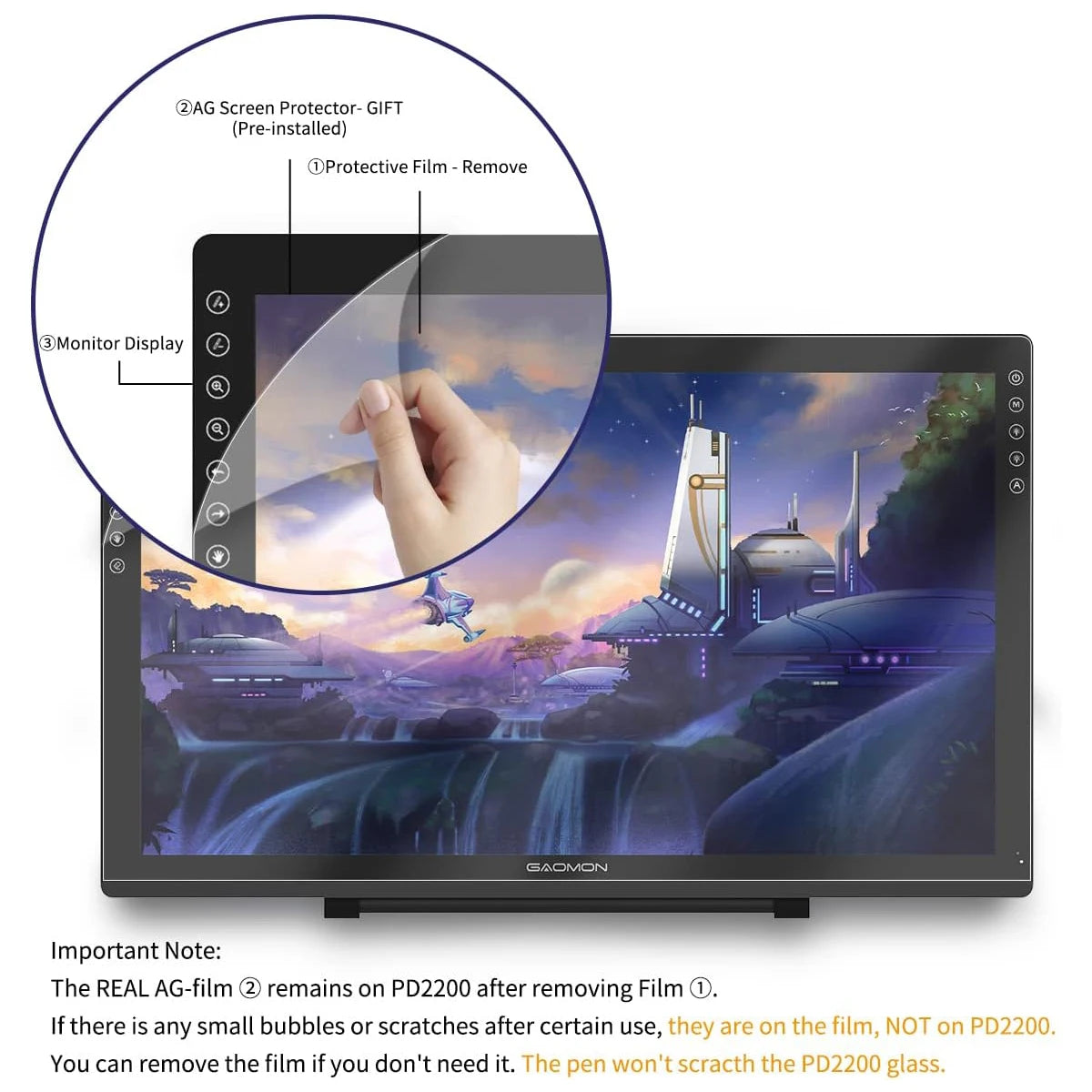 GAOMON PD2200 Graphics Tablet Pen Display With Anti Glare Screen