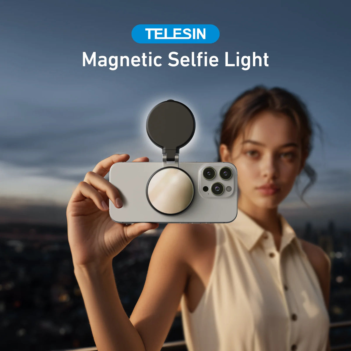 Telesin Magnetic Fill Light Mini Selfie Ring For iPhone MagSafe
