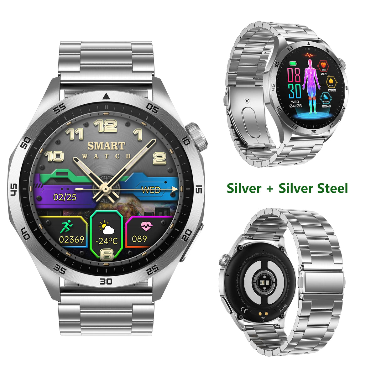ECG Advanced Health Smart Watch Blood Oxygen Pressure Monitor