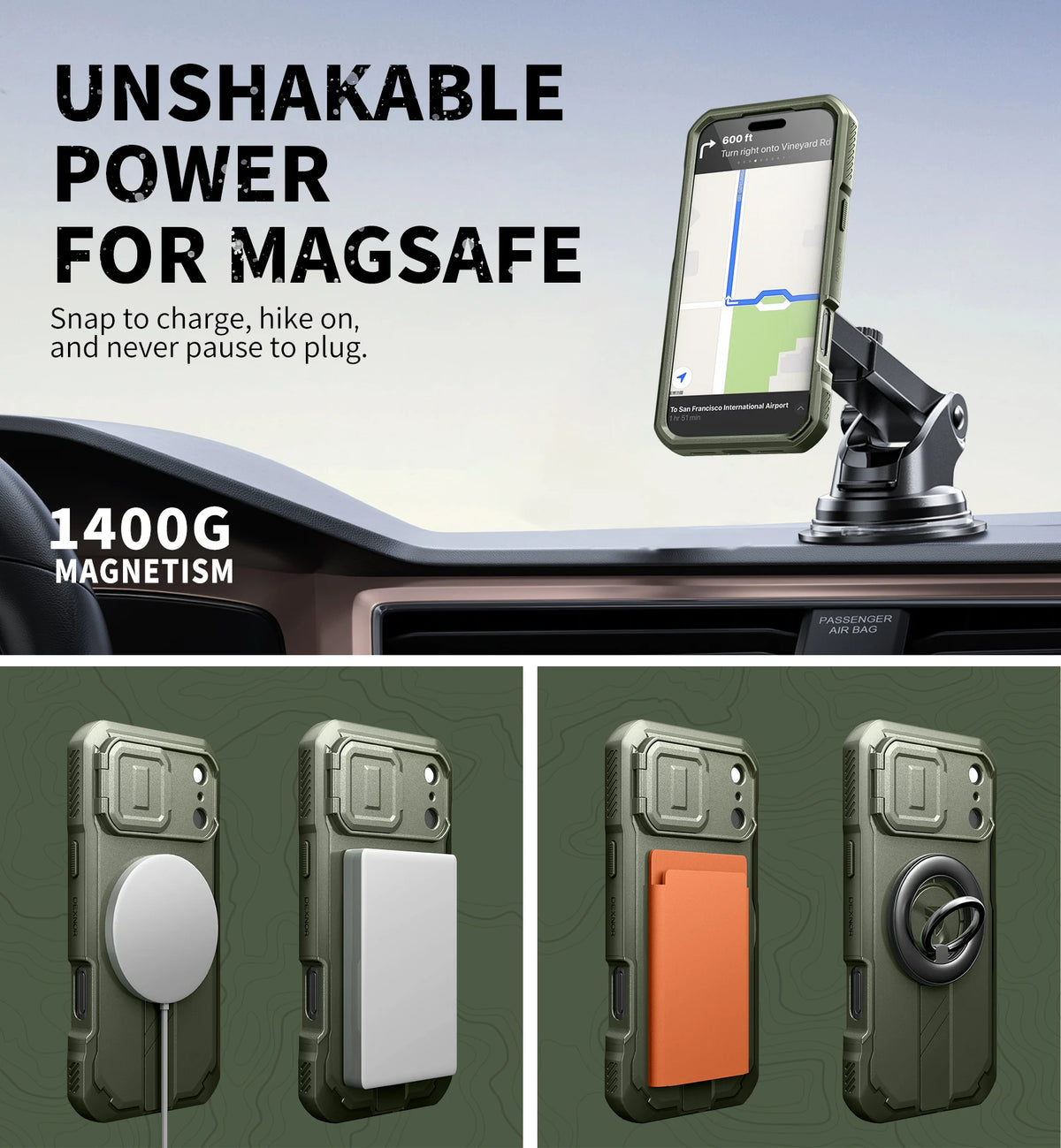 Dexnor Protective Case With Camera Cover And Kickstand For Phones