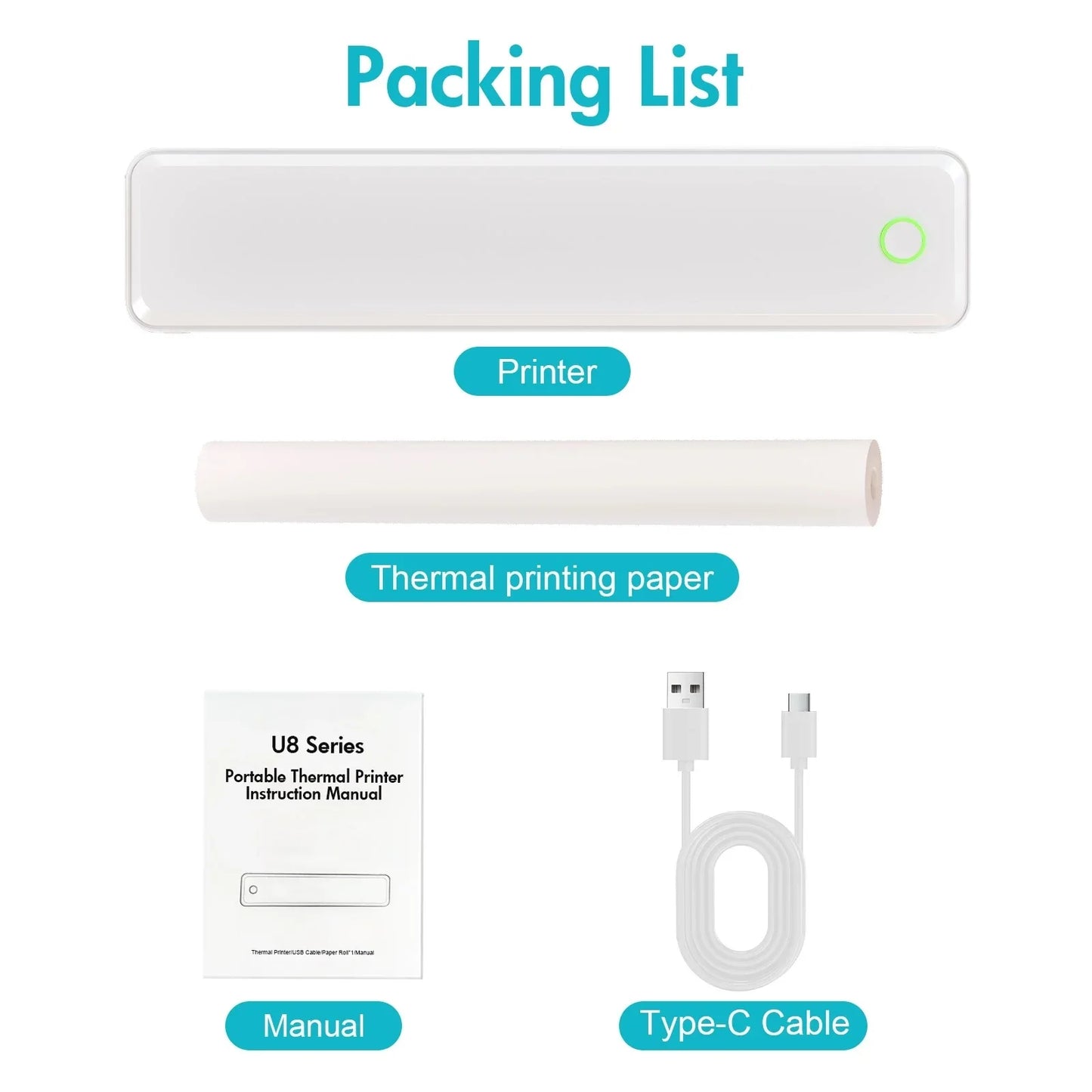 TakeYou Portable Wireless Inkless Thermal Label Printer