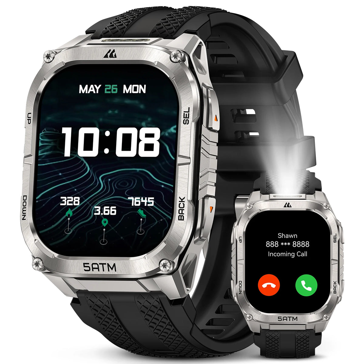 KOSPET TANK M4C GPS Smartwatch For Men Waterproof Integrated Flashlight