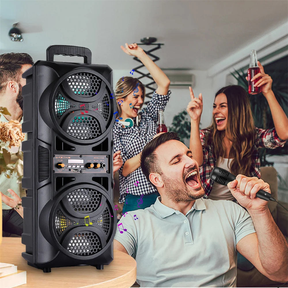 Curuk Portable Bluetooth Speaker With Heavy Bass And Karaoke