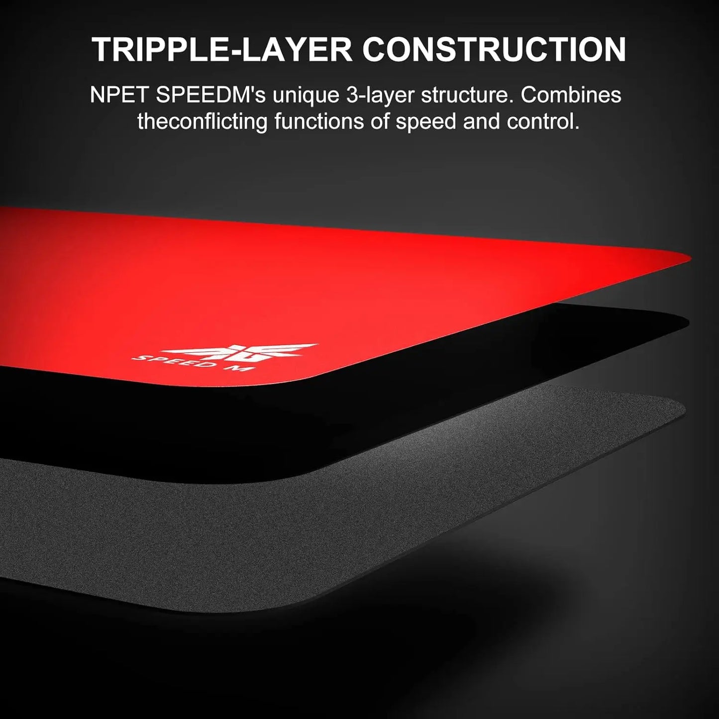 NPET SPEEDM Gaming Mousepad Hard Resin Surface for Esports