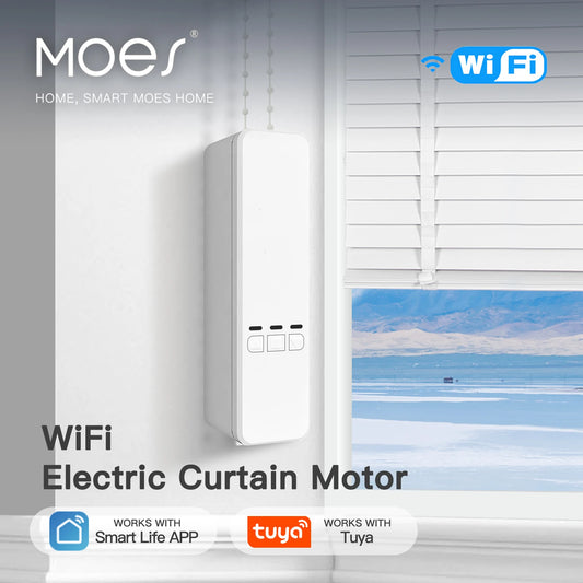 MOES Tuya WiFi Smart Motorized Chain Roller Blinds Kit With RF Remote