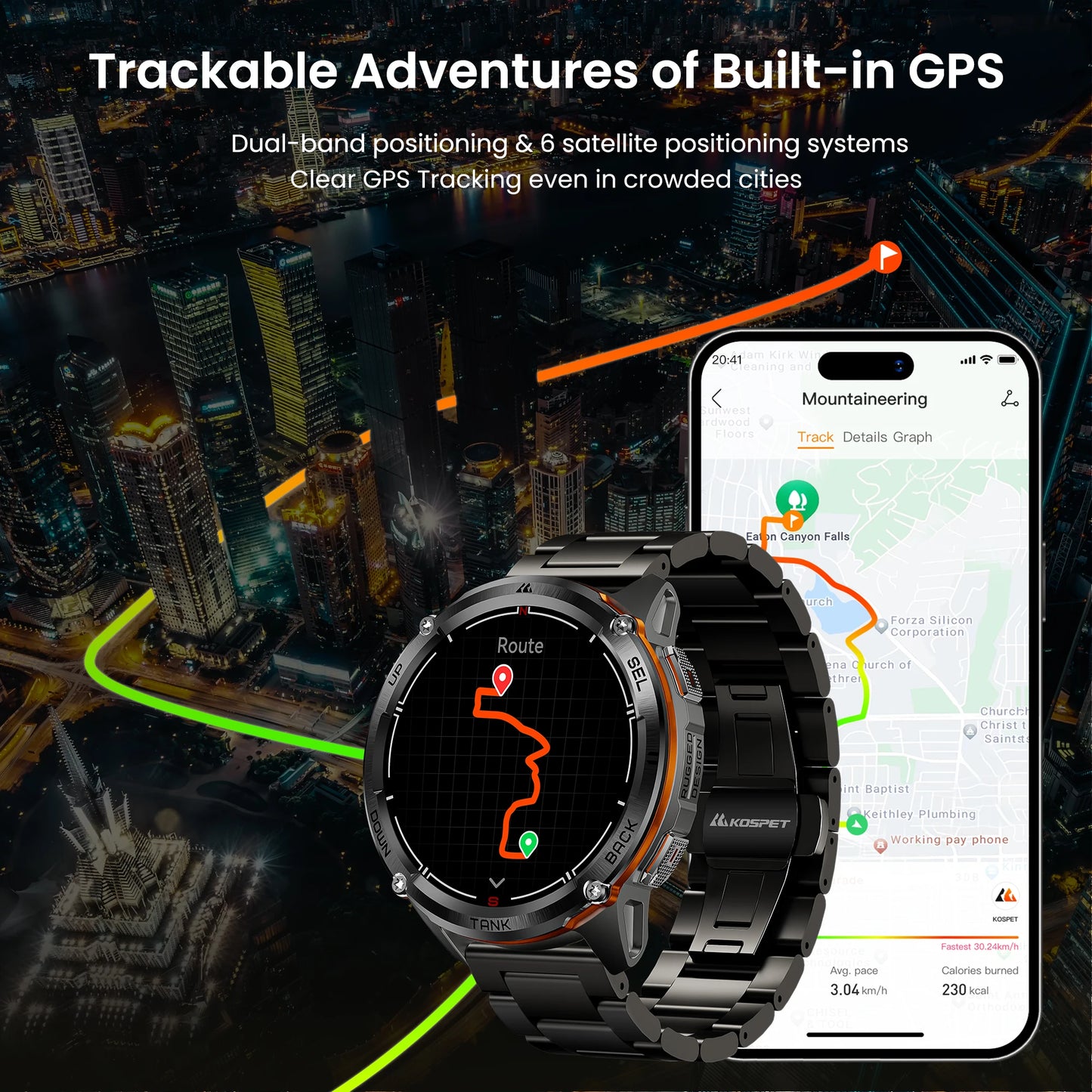 KOSPET Tank T3 Ultra 2 GPS Smartwatch With Compass Barometer