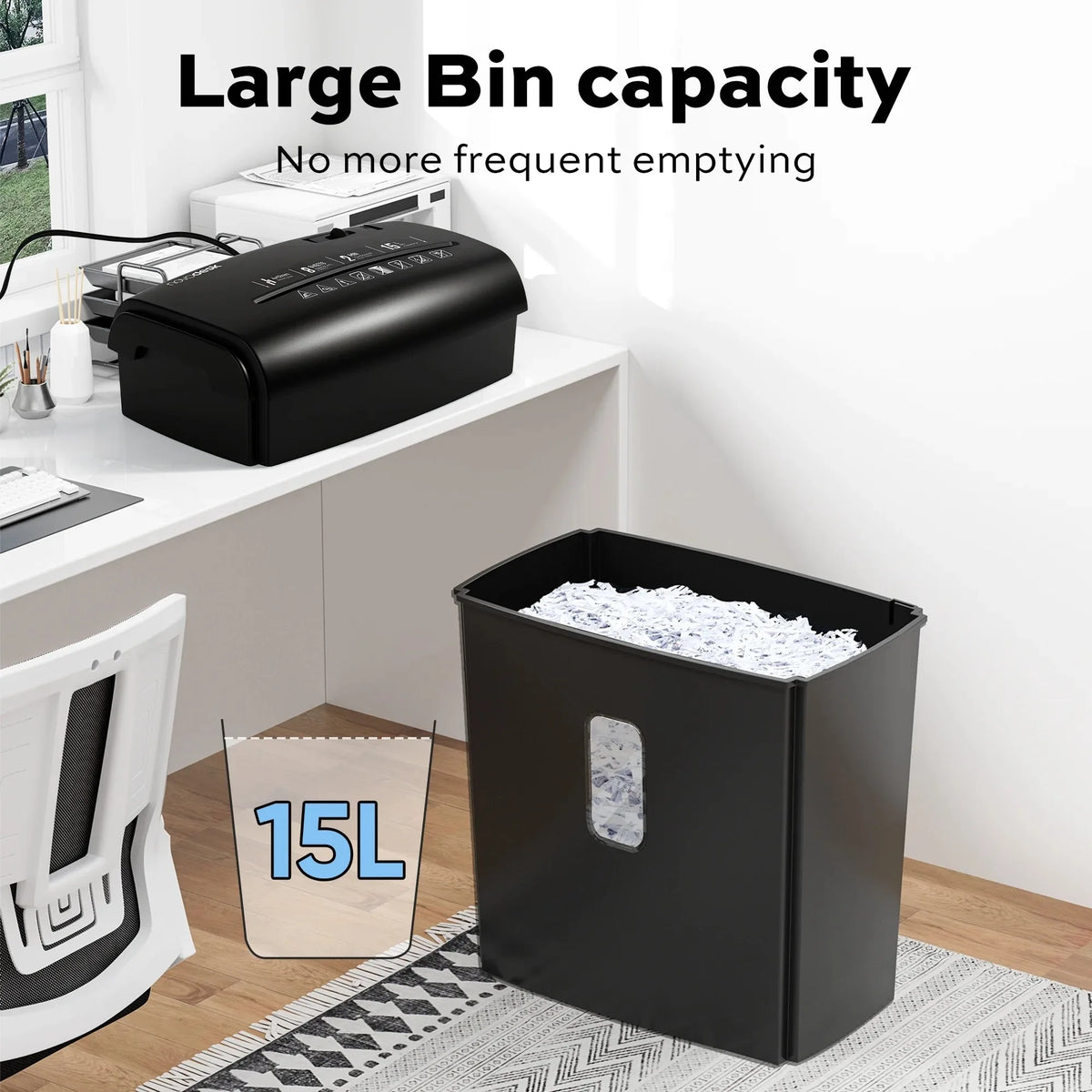 Deli 8 Sheet Micro Cut Paper Shredder With Waste Basket