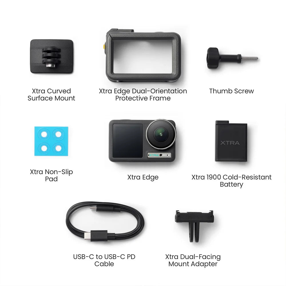 Xtra 4K 120fps Action Camera Dual Screen IP68 Waterproof Stabilized