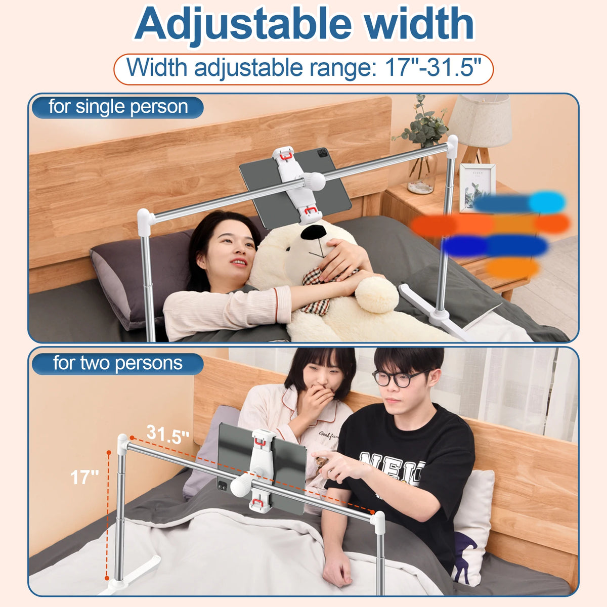 Oatsbasf Bed Sofa Phone Holder Foldable Tablet Pad Stand Desktop Angle Height Adjustable Bracket Lazy Bracket Phone Clip Holder