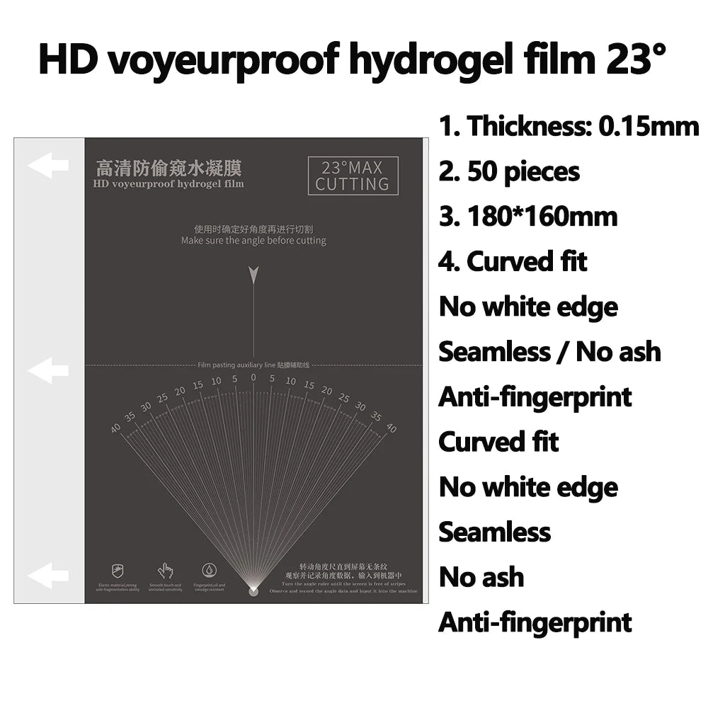 Hydrogel Screen Protector TPU Self Healing Privacy Film