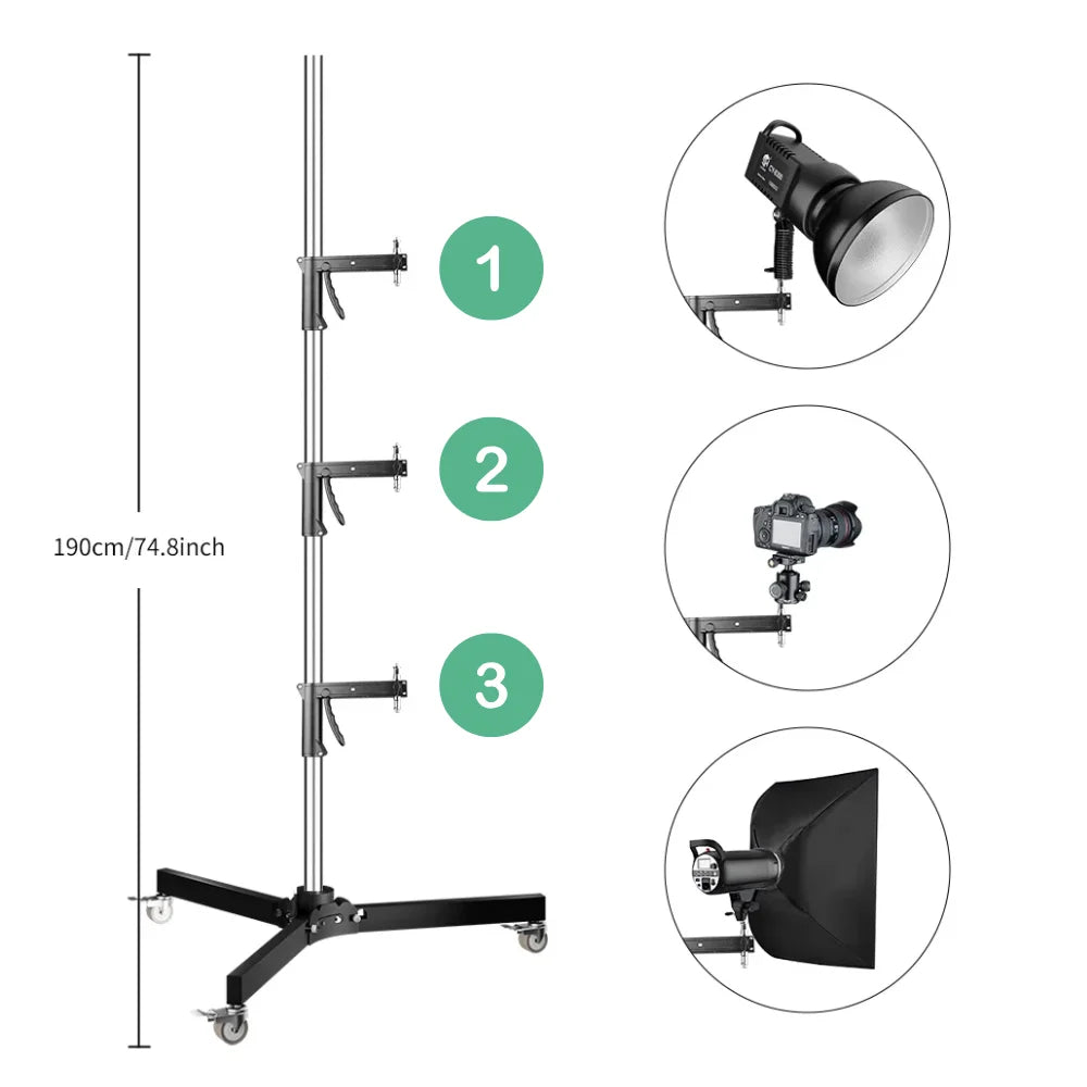 SH Heavy Duty Stainless Steel Photography Lighting Stand Tripod