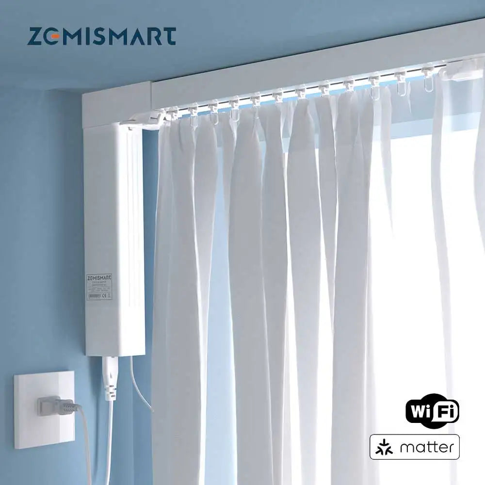 Zemismart Matter Over WiFi Electric Curtain Track With Smart Motor